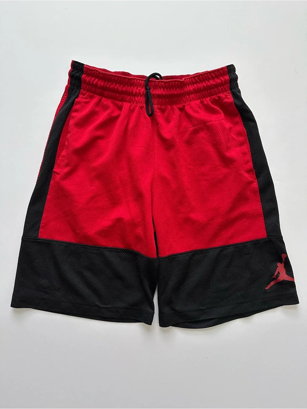 Jordan Red and Black Mesh Basketball Shorts with Jumpman